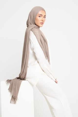 Choco | Crushed silk hijab
