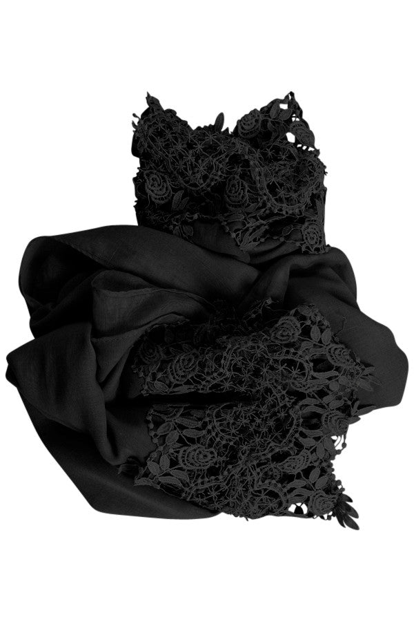 Black | Crochet Lace Hijab