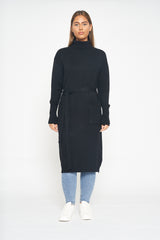 Roll Neck Jumper Midi - Black