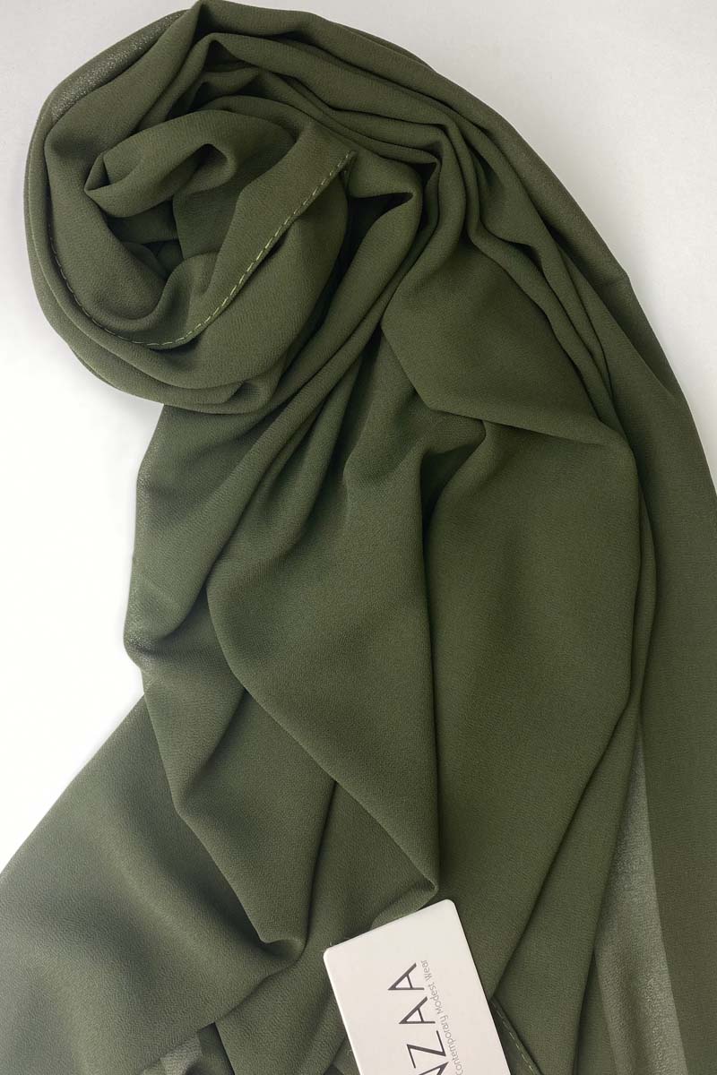 Khaki green- Chiffon Hijab