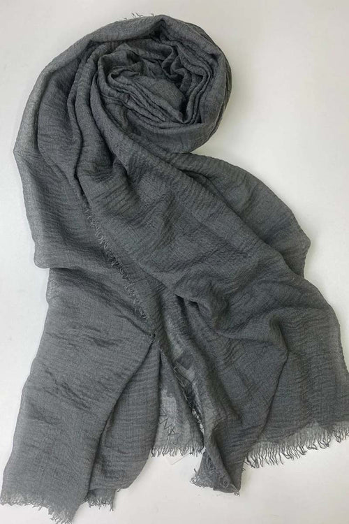 Gallant Grey Cotton Crinkle Hijab