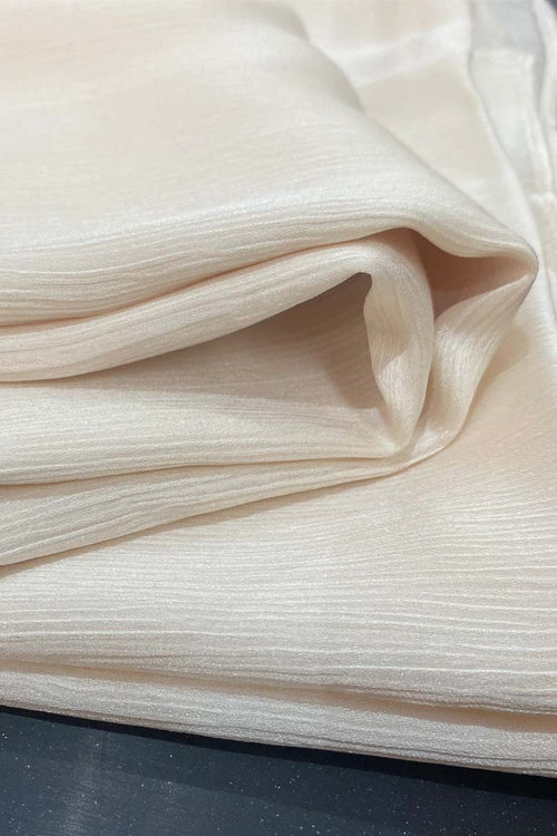 Crinkle Silk-Satin Touch Hijab | Ivory