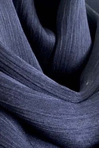 Crinkle Silk-Satin Touch Hijab - Black