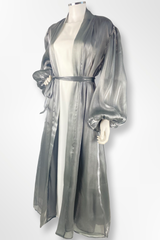 Luxury Metallic Shiny Kimono Grey