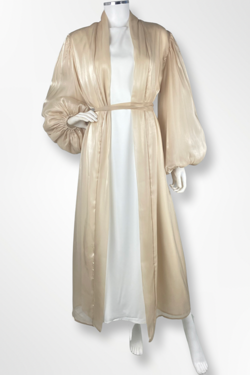 Luxury Metallic Shiny Kimono Cream