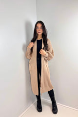 Balloon Sleeve Knit Cardigan - Stoney Blush