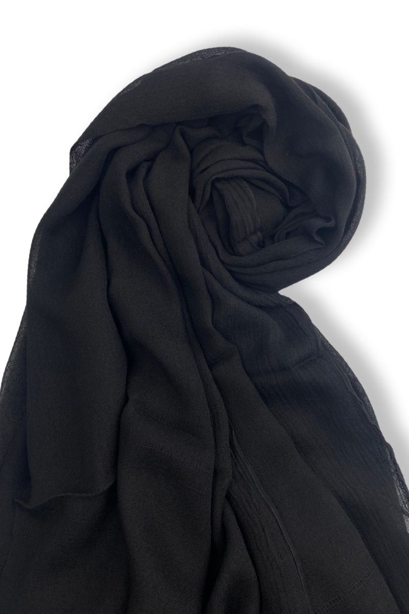 Black | Deluxe smooth Hijab