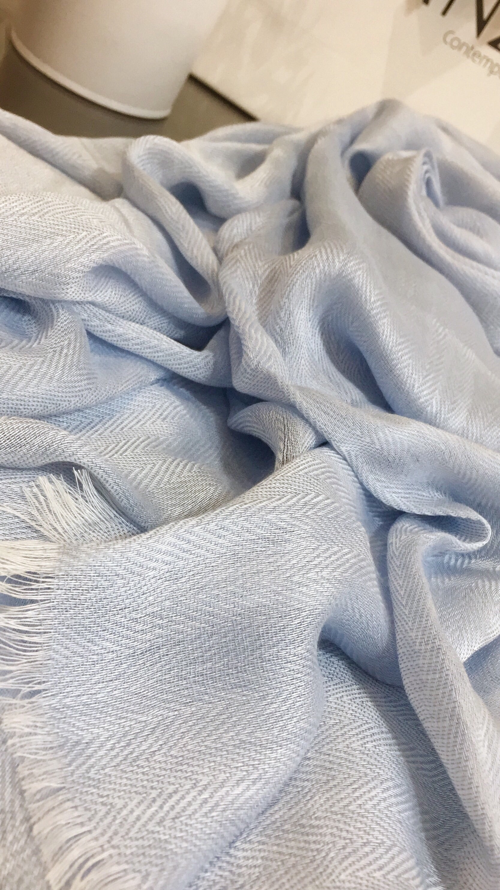 Herringbone tweed weave Modal Hijab- sky blue