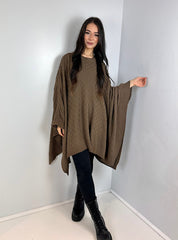 Textured poncho Mocha
