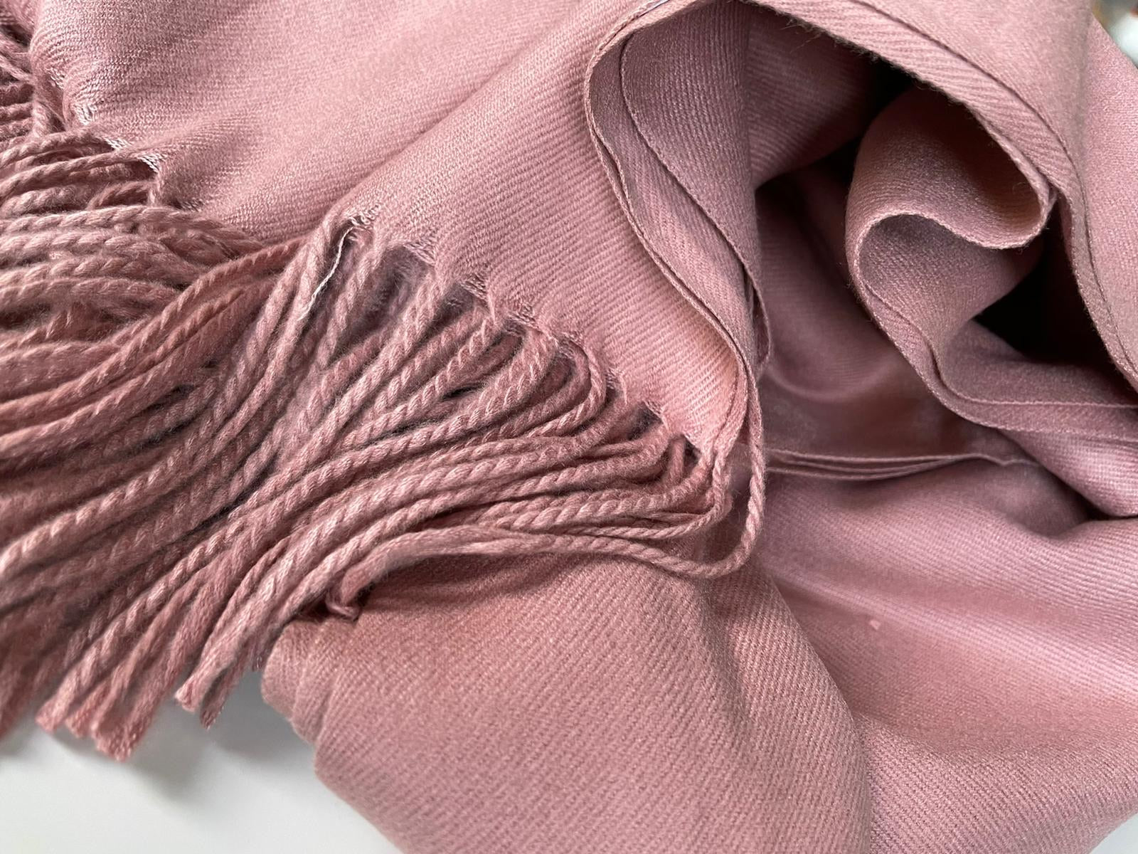 Dusky Pink Plain Blanket Shawl with Tassels