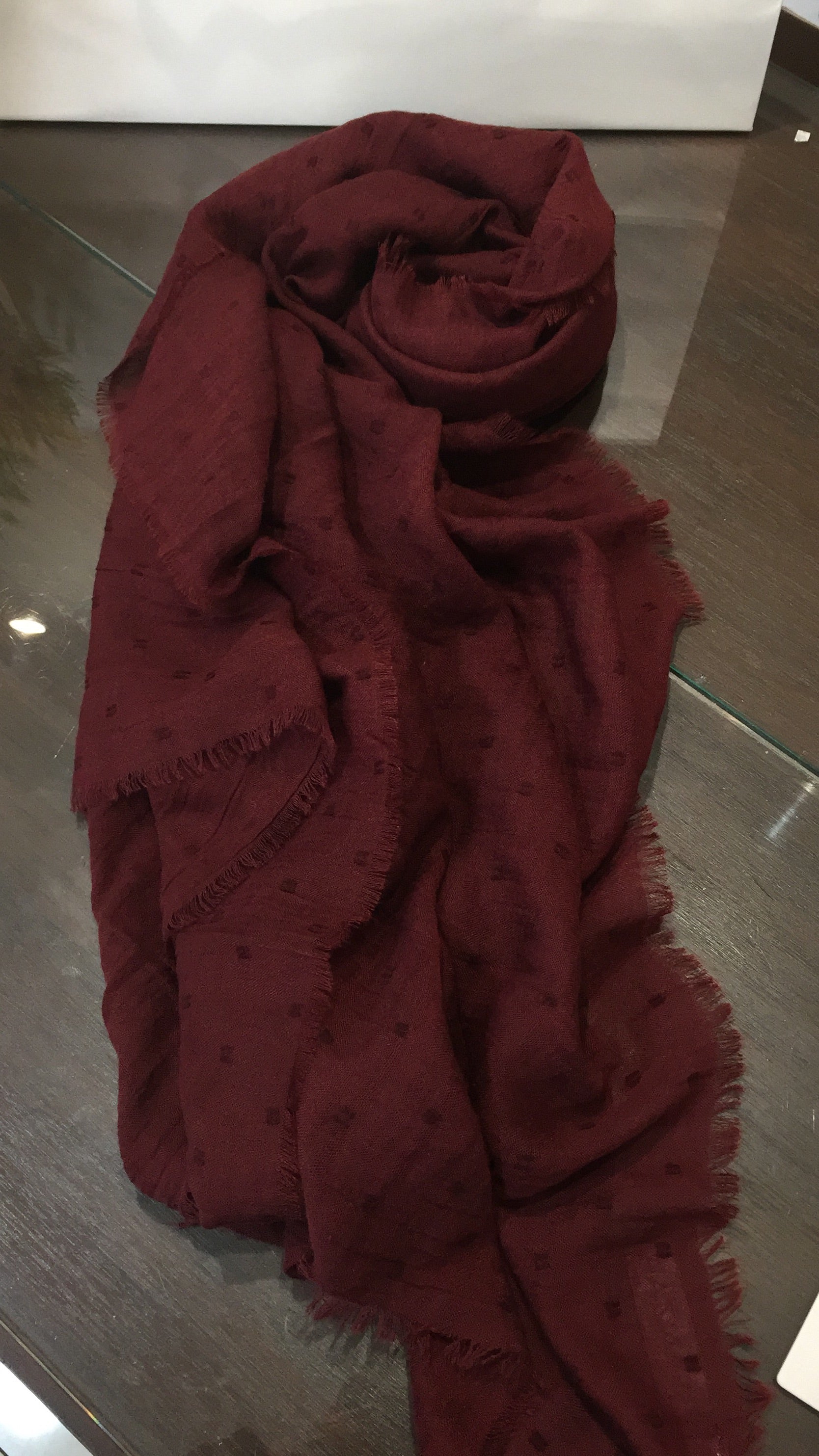 Burgundy Hijab with textured dot detail