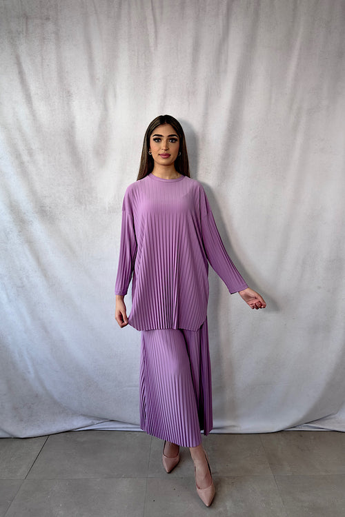 IVY PLEAT CO-ORD SET LAVENDER