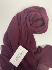 Deep burgundy- Chiffon Hijab