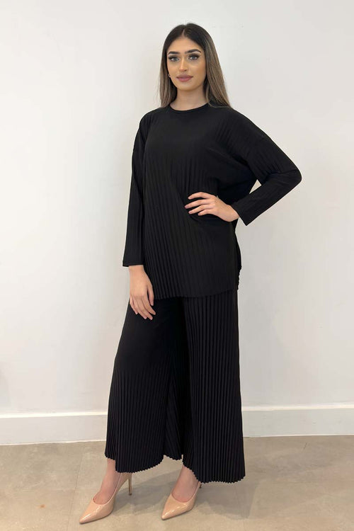 IVY PLEAT CO-ORD SET BLACK