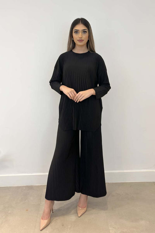 IVY PLEAT CO-ORD SET BLACK