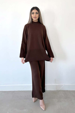 CABLE KNIT CO-ORD TOFFEE