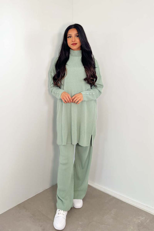 Button Sleeve CO-ORD SET MINT